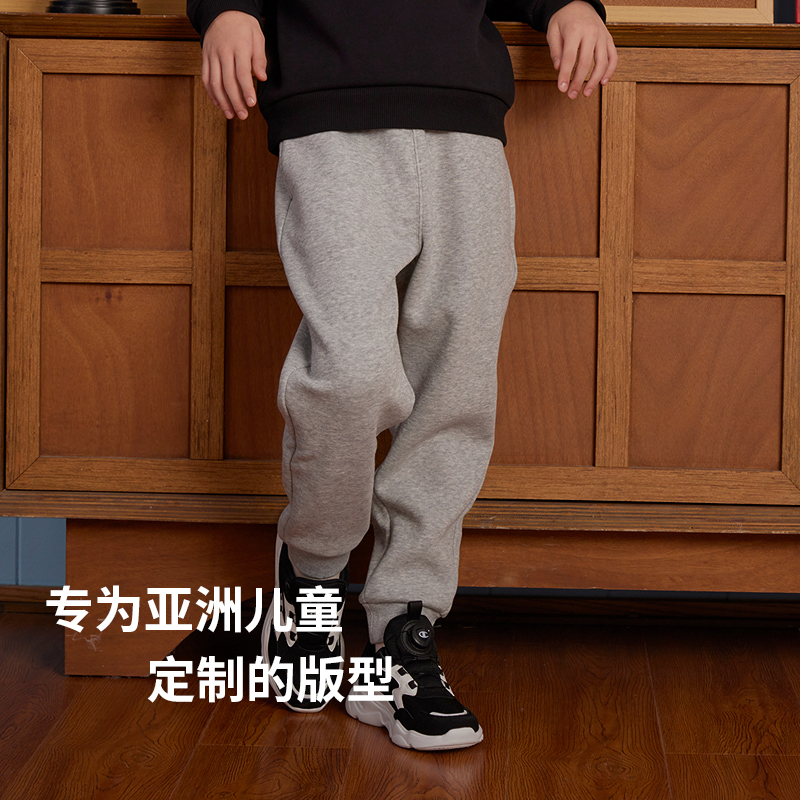 【厚绒】Champion冠军男女儿童装25秋冬经典刺绣休闲卫裤运动长裤 - 图0
