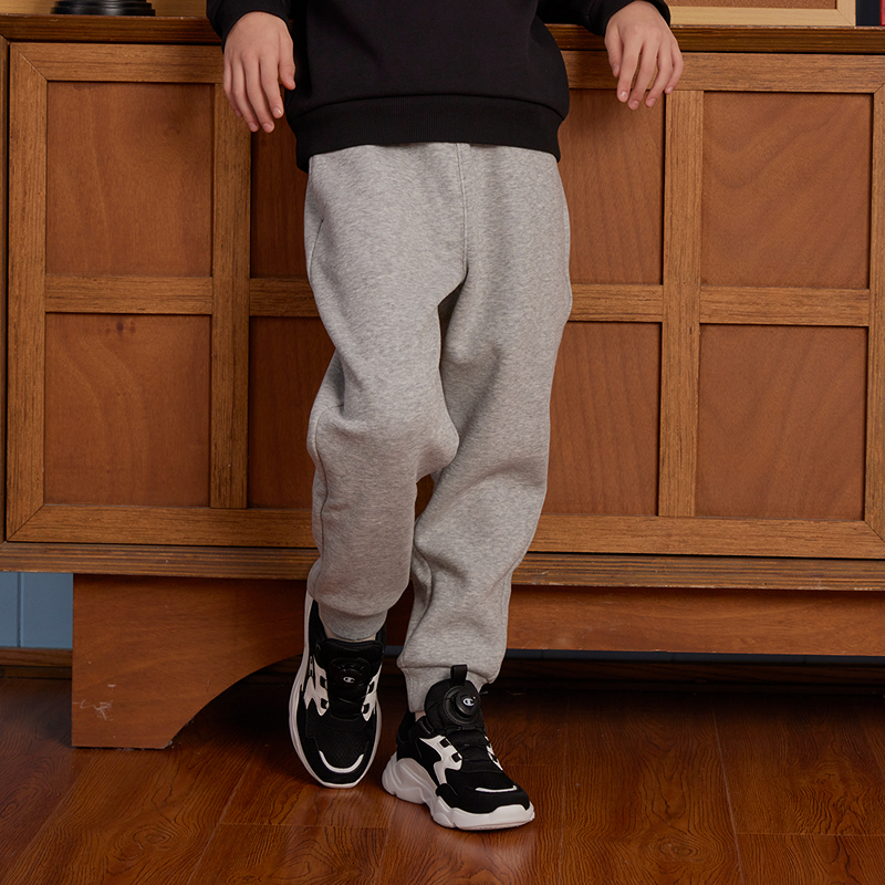 Champion冠军男女童装2025秋冬新款刺绣经典百搭休闲加绒卫裤长裤 - 图1