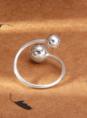 新款时尚简约日韩风双球小珠方圆