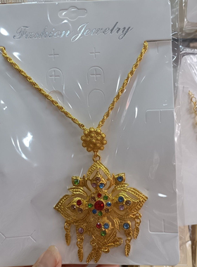 云南泰国项链耳环套装傣族复古高颜值网红饰品