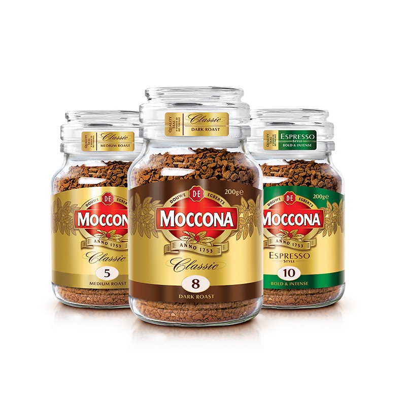 摩可纳咖啡moccona冻干美式速溶8号10号进口黑咖啡200g瓶装同款