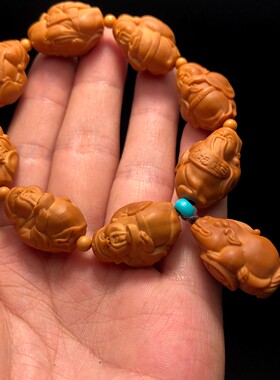 八大财神貔貅橄榄核手串