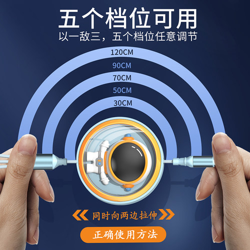 森达升宇航员6A超级快充伸缩一拖三数据线适用于苹果华为OPPO小米vivo手机太空人三合一车载100W收纳充电器线 - 图0