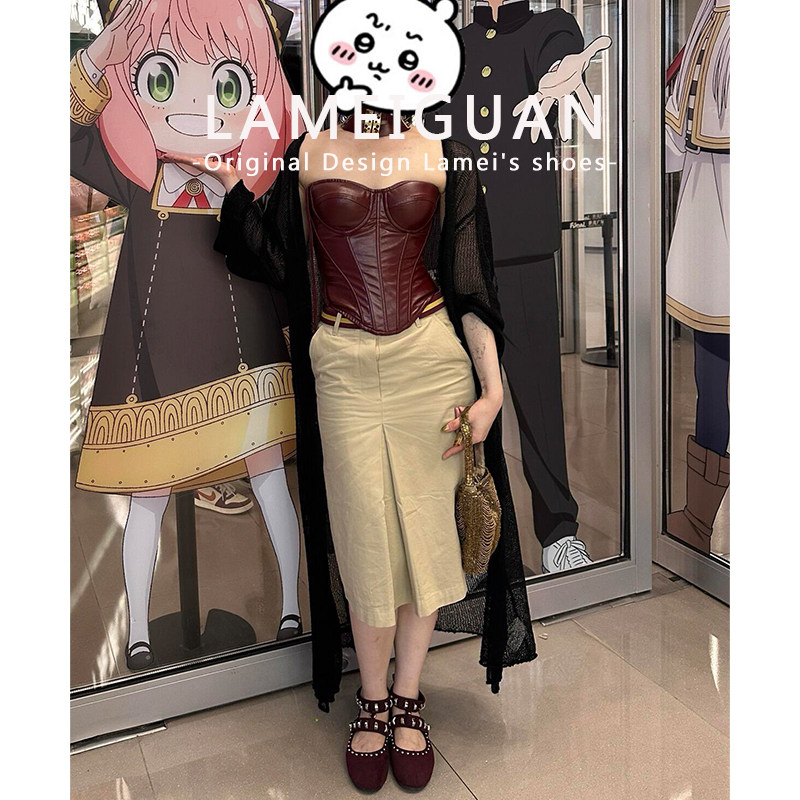 复古铆钉圆头芭蕾玛丽珍鞋女春2026新款红色气质法式浅口平底单鞋,淘宝优惠券,粉丝福利购,淘宝优惠卷