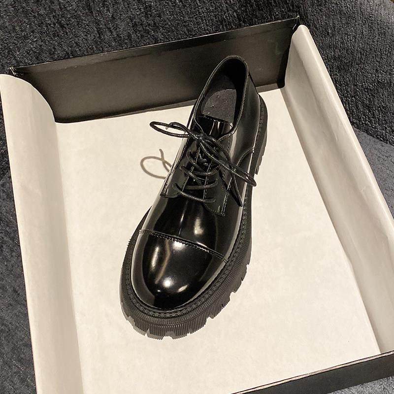 香港小皮鞋女英伦风2025春季新款圆头乐福鞋jk厚底粗跟漆皮单鞋女,淘宝优惠券,粉丝福利购,淘宝优惠卷