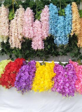 加长款仿真花枝豆花真壁挂 仿婚庆藤花QYY-550 豆婚庆拱门装紫饰