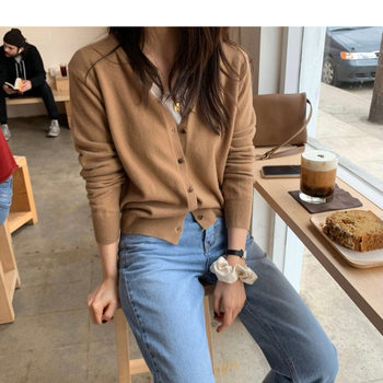 Wool Blended Light Luxury Customized Button Cardigan Round Neck Knitted Small Jacket Autumn and Winter New Women's Clothing Versatile and Warm for Women