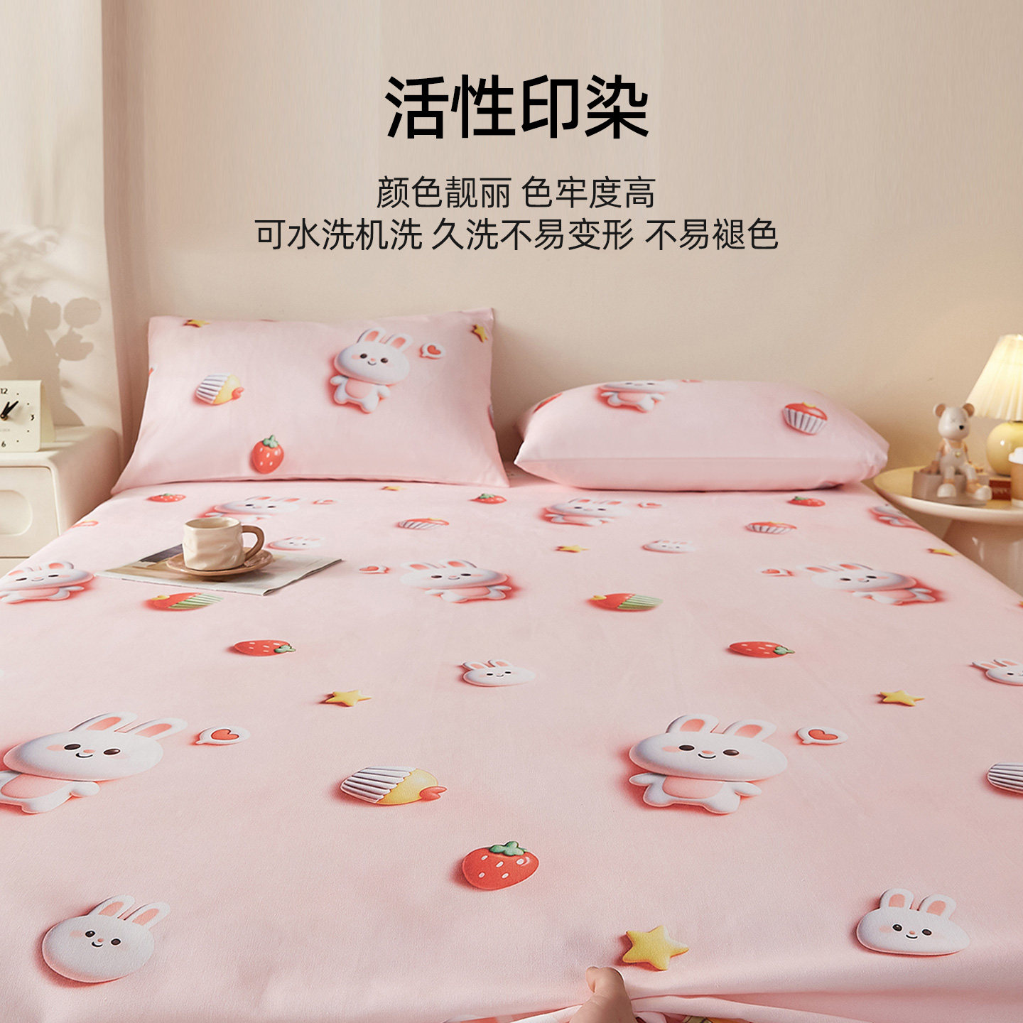 奥若拉新款5D老粗布床单单件加厚原棉枕套棉麻三件套单人四季通用