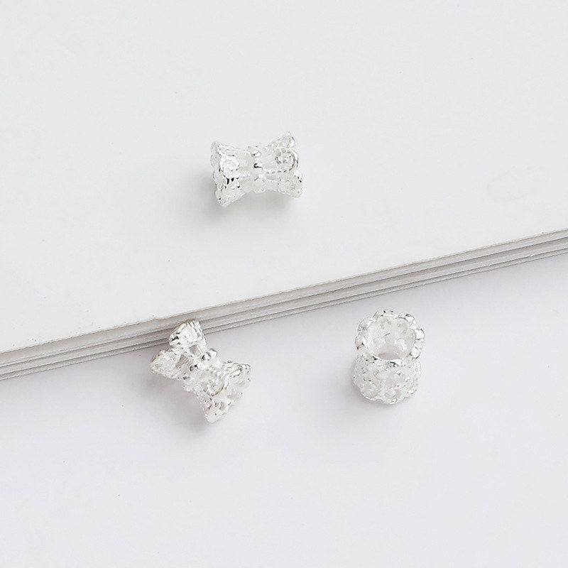 DIY迷你花托花帽手链双面纯银S925花托镂空包手工配件珠托串珠,淘宝优惠券,粉丝福利购,淘宝优惠卷