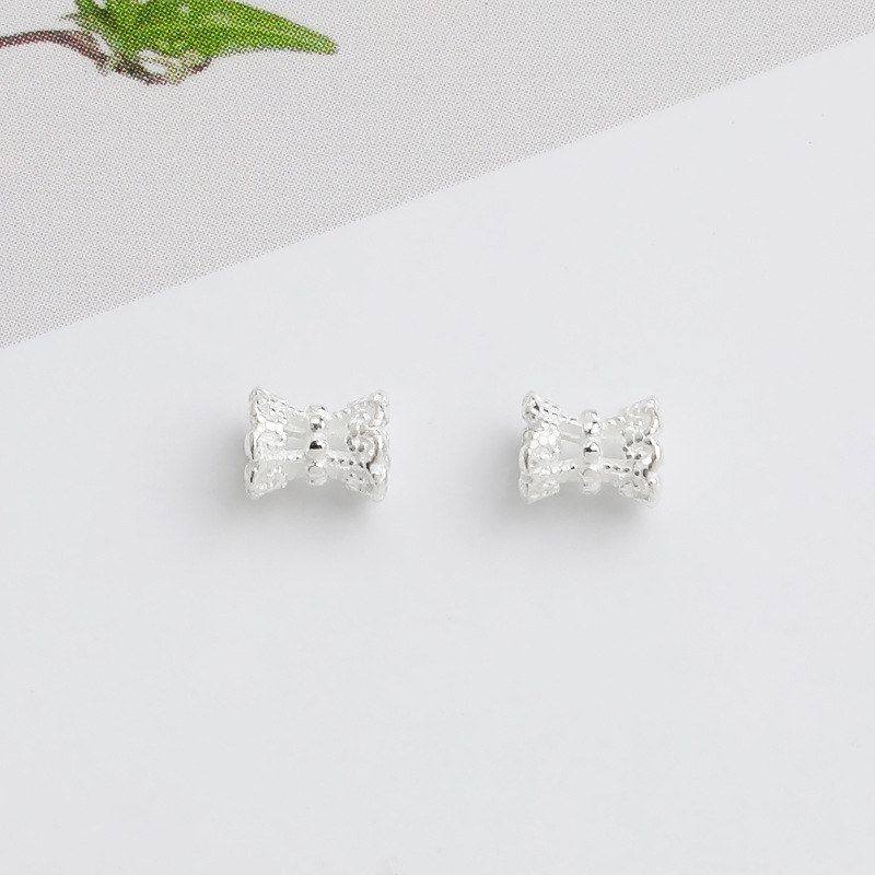 DIY迷你花托花帽手链双面纯银S925花托镂空包手工配件珠托串珠,淘宝优惠券,粉丝福利购,淘宝优惠卷