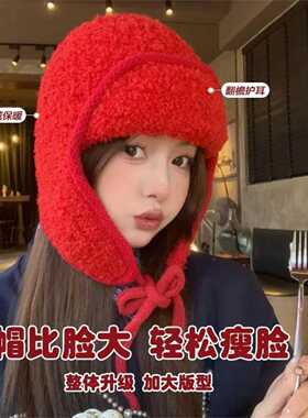 女士秋冬季加厚加绒护耳针织帽