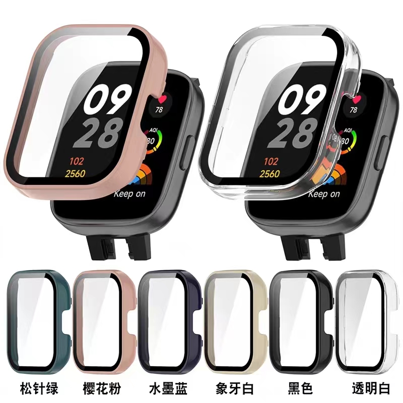 适用红米手表4保护壳红米watch3青春版壳膜一体全包钢化膜redmiwatch4保护套防摔pc壳智能红米手表2代保护壳 - 图0