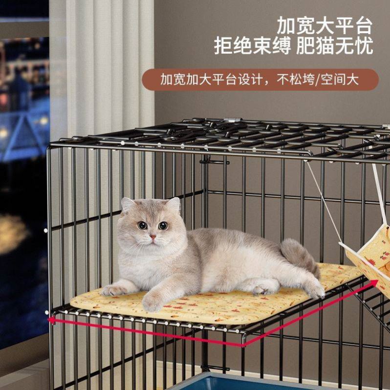 猫空笼家用室内带厕所猫咪笼子可折叠猫笼特价双层超大自由空间-图1