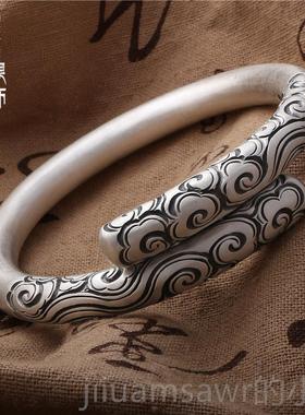 新款如意金紧棒手镯9工99足银手男女齐天大圣箍咒情箍侣定海神针