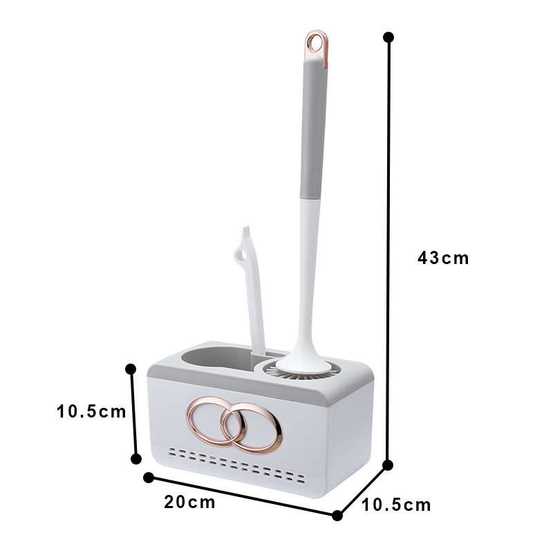 Toilet brush, household no-dead-corner wall-mounted toilet brush, toilet cleaning shelf, bathroom silicone toilet brush set
