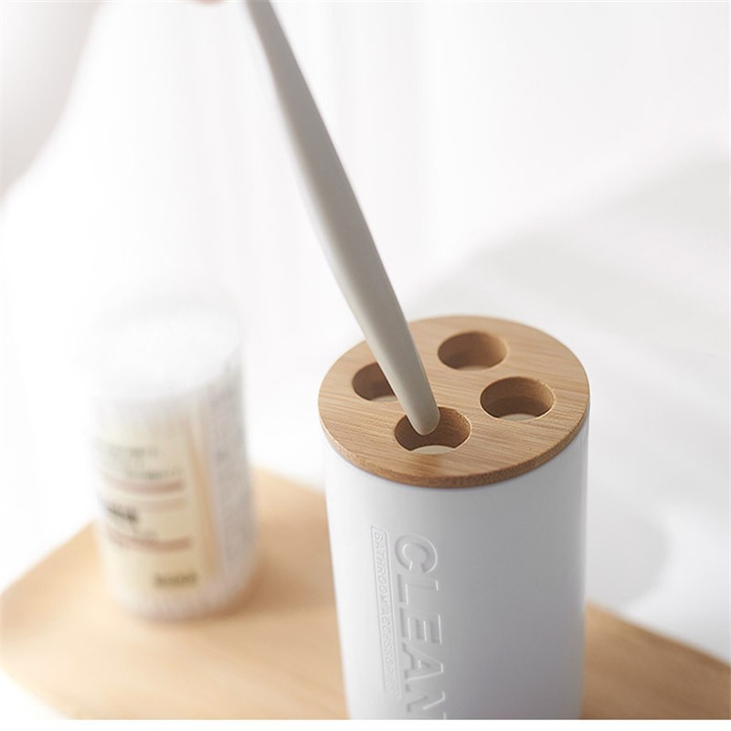 Bamboo wood toothbrush holder, gargle cup, soap box, soap b - 图3