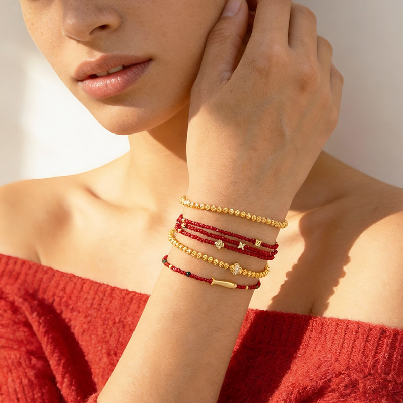 【新年礼物】iKiCoJewelry红运系列有鱼红色琉璃手链S925银高级,淘宝优惠券,粉丝福利购,淘宝优惠卷