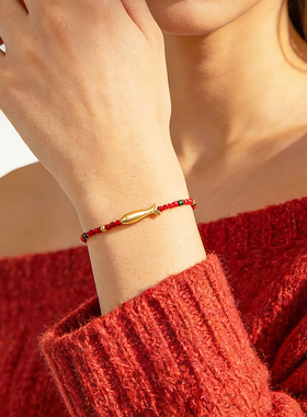 iKiCo红色简约原创设计手链叠戴