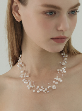 iKiCo多层满天星珍珠项链婚礼女