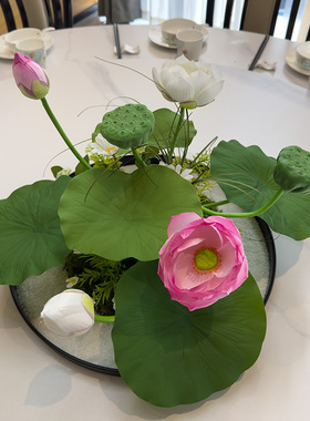 喜语仿真莲花大圆桌转盘花