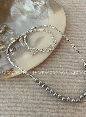 高级感正圆项链珍珠锁骨链