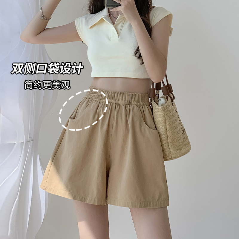 HG【2023夏季】工装短裤女夏高腰肌理感休闲运动裤宽松显瘦a字阔_ChaoBangBang 潮帮帮 CBB_女装/女士精品-第3张图片-提都小院