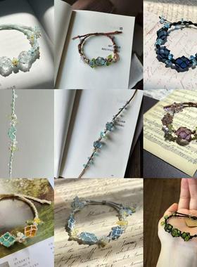 桂花冰手链合成水晶花环