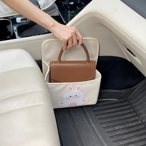 汽车载包包鞋子收纳袋车座副驾储物箱座椅侧边雨伞杂物收纳多功能 - 图2
