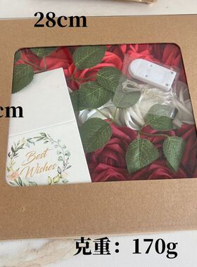 跨境电商热卖25朵PE泡沫玫瑰花礼盒装带杆仿真假花家居装饰花艺