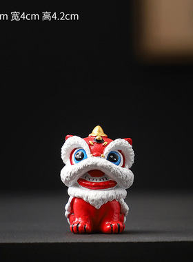 2025新款国风红色高级醒狮小摆件生日礼物创意装饰个性桌面工艺品