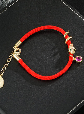 2025冬新款个性复古灵蛇设计师手链小众高级红绳本命年幸运手链