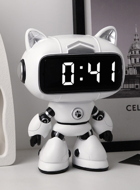 客厅创意可爱表钟智能小闹钟摆台式钟表桌面电子数字时钟摆件