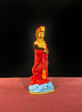「系绮」妈祖纯手工空心铜彩绘铜像摆件神像摆件桌面平安摆件