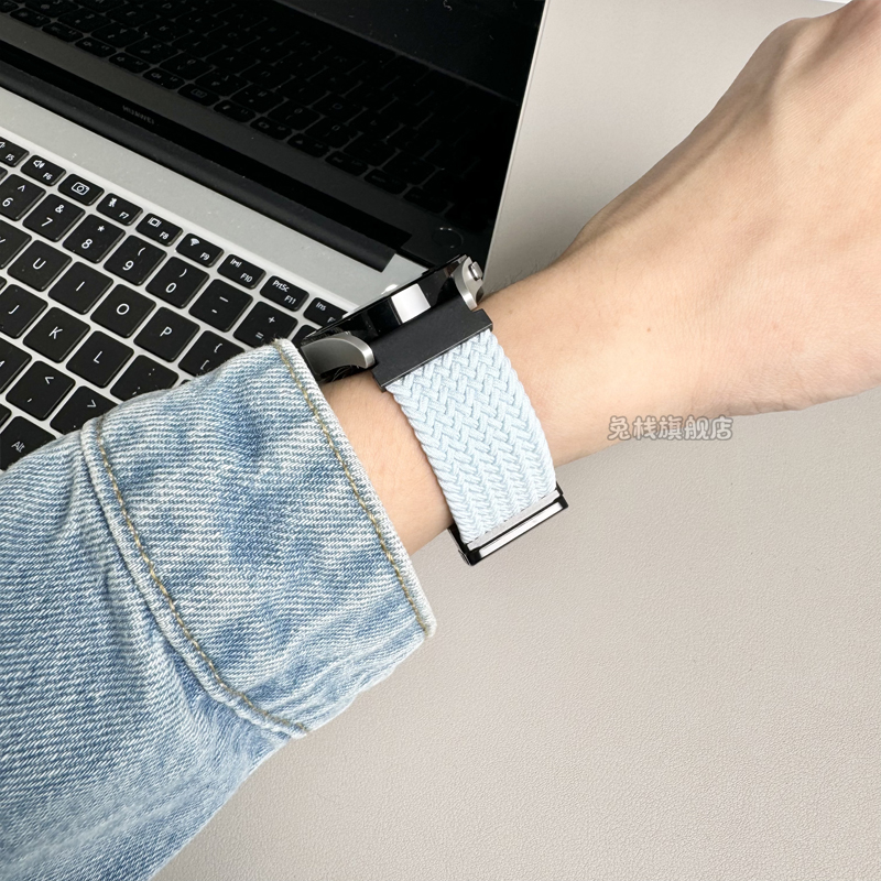 适用galaxy三星watch6classic手表表带watch5pro尼龙编织watch7ultra折叠磁吸扣watch3男女active2原装官方s3
