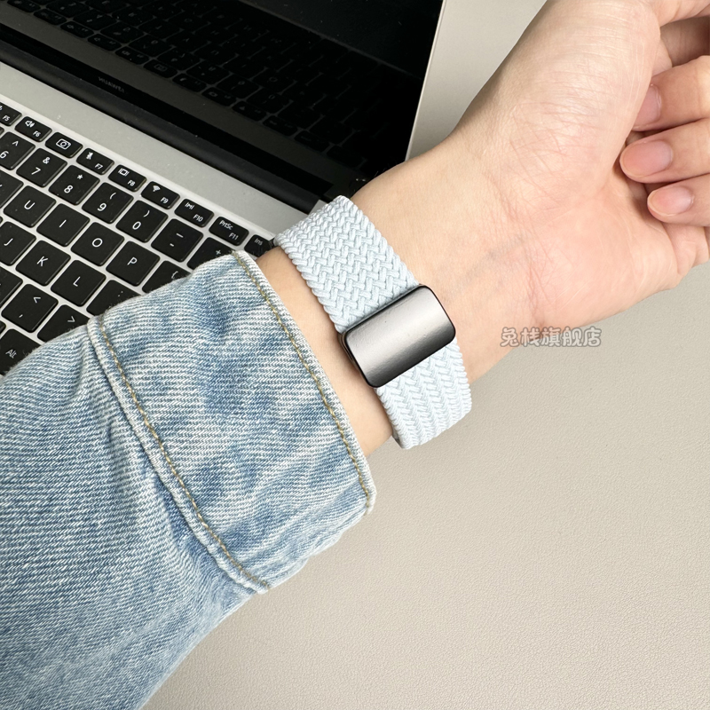 适用galaxy三星watch6classic手表表带watch5pro尼龙编织watch7ultra折叠磁吸扣watch3男女active2原装官方s3