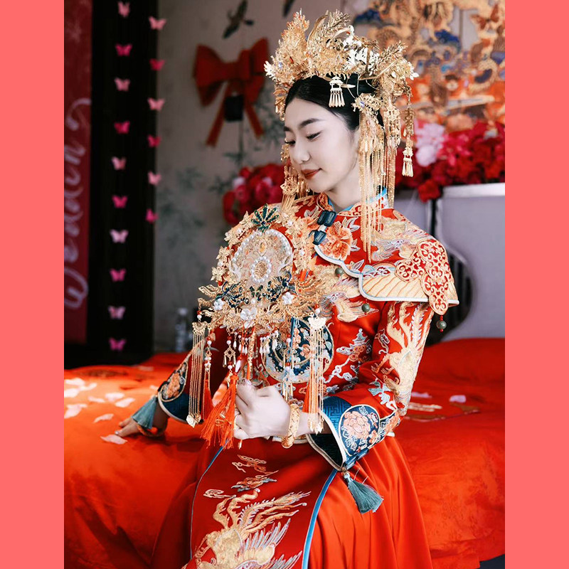 团扇新娘中式结婚出嫁秀禾服diy材料包重工双面成品手工高级喜扇,淘宝优惠券,粉丝福利购,淘宝优惠卷