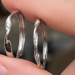 S925纯银莫比乌斯情侣戒指浪漫爱意交织简约时尚百搭素圈指环