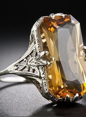 2025新款跨境潮流爱心澳宝白金戒指不规则设计个性小众魅力饰品