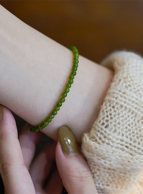 原创新款 天然绿玉髓diy设计时尚女款手链 手工手串饰品 厂家