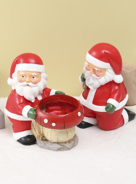 跨境爆款圣诞节老人多肉花盆户外庭院装饰家居卧室客厅笔筒摆件