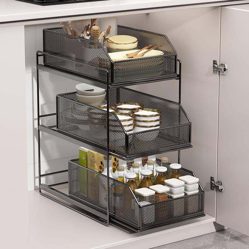 厨房柜子抽拉式置物架橱柜分层架多层加深抽屉台面下水槽拉篮神器,淘宝优惠券,粉丝福利购,淘宝优惠卷