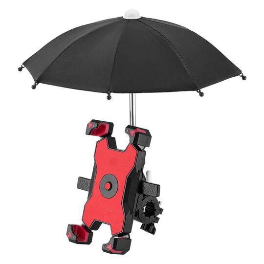 Electric vehicle motorcycle mobile phone holder with umbrella
