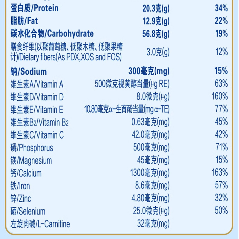 蒙牛金装多维高钙中老年奶粉袋装营养早餐牛奶粉官方正品400g-图2