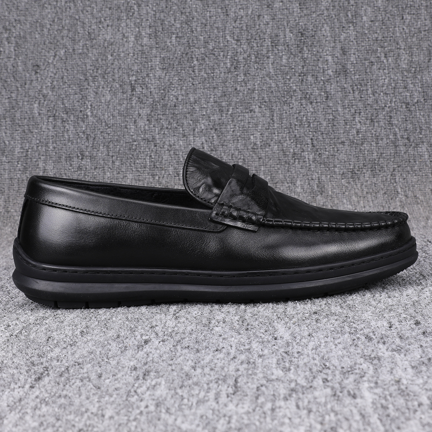 冬季加绒真皮豆豆鞋男款2025新款时尚一脚蹬软底纯皮商务休闲皮鞋 - 图2