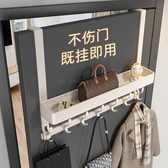 吸盘免打孔门后挂钩加长衣服挂衣钩卧室门衣帽架置物架门上挂衣架
