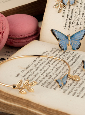 Fable蓝蝴蝶女珐琅彩女生手镯