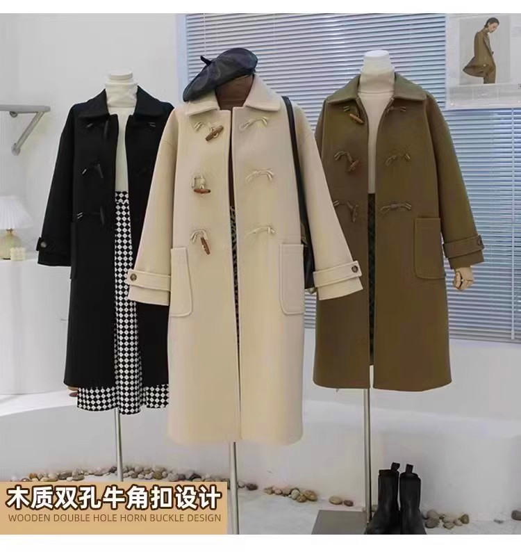 FN6韩版宽松毛呢外套女秋冬毛呢大衣驼色双面绒呢子大衣百搭_小懒猫美衣11号店_女装/女士精品-第3张图片-提都小院