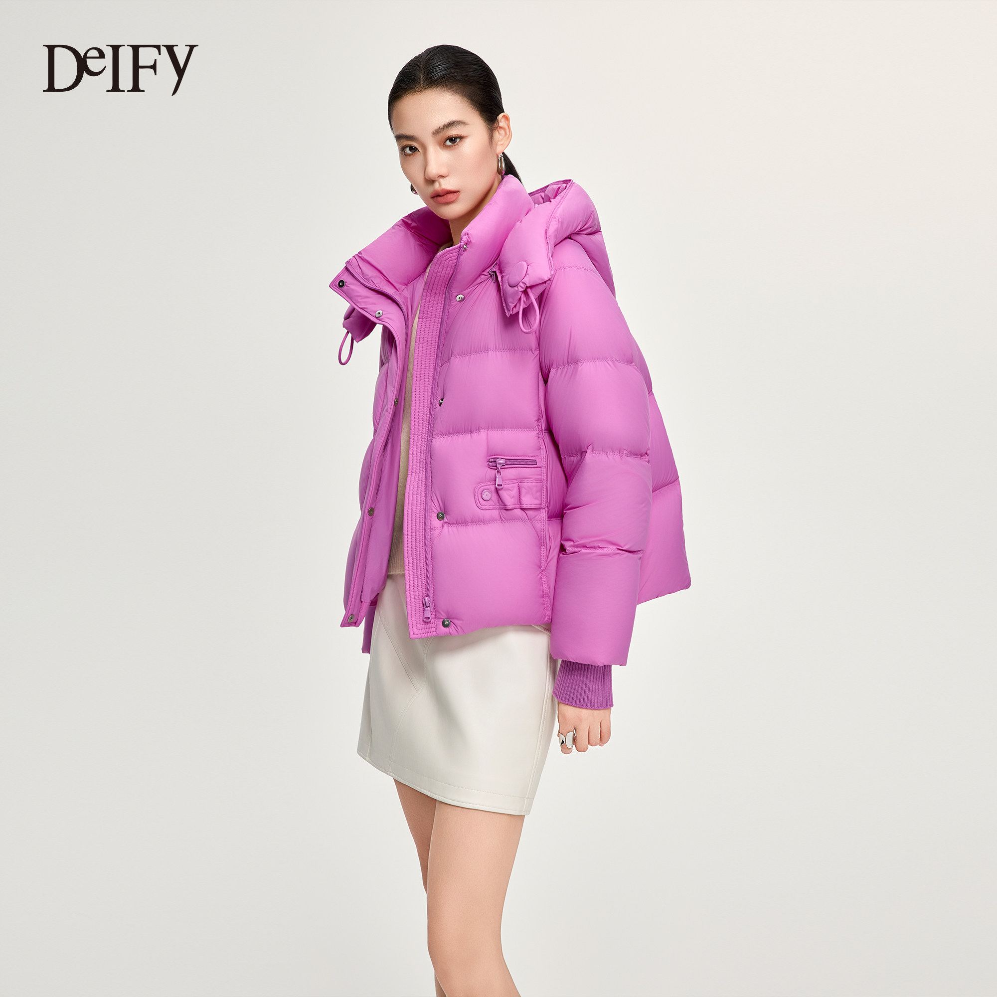 DeIFy/缔弗 立领短款羽绒服女25年冬季新款时尚洋气好看鸭绒外套,淘宝优惠券,粉丝福利购,淘宝优惠卷