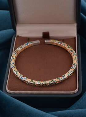 国潮复古925纯银手镯开口