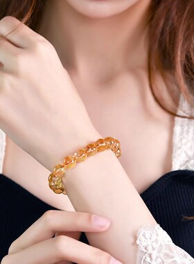 天然黄塔晶招财黄水晶珠子diy多